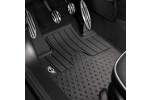Floor Mat Set Front Rubber &quot;Wings&quot; Logo Black OEM | Gen2 MINI Cooper &amp; S Countryman &plus; Paceman