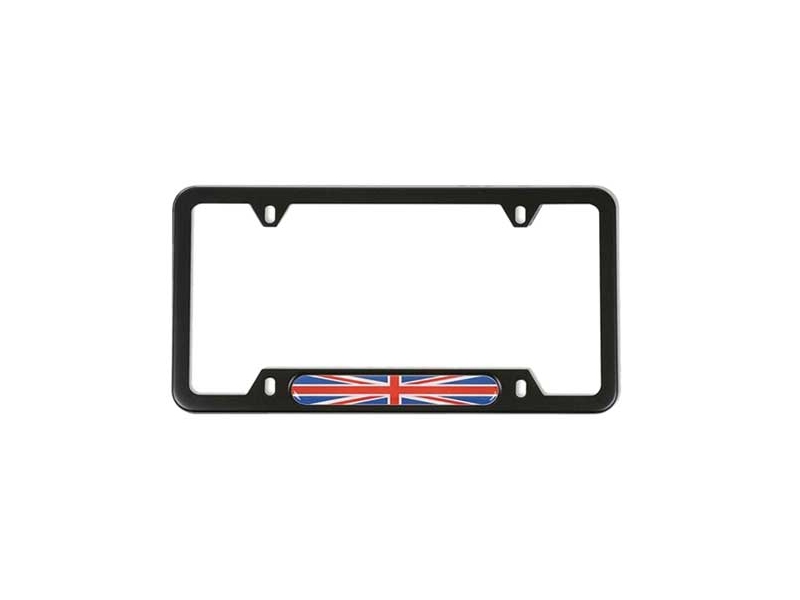 License Plate Frame Black with Union Jack